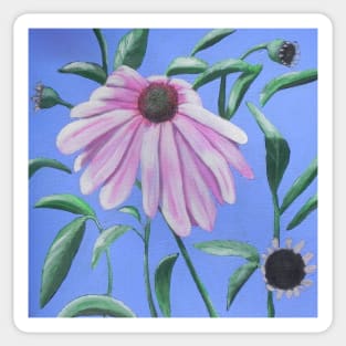 Purple Coneflower Painting Sticker